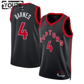 Barn Toronto Raptors Tröja Scottie Barnes 4 Jordan 2022-23 Statement Edition Svart Swingman